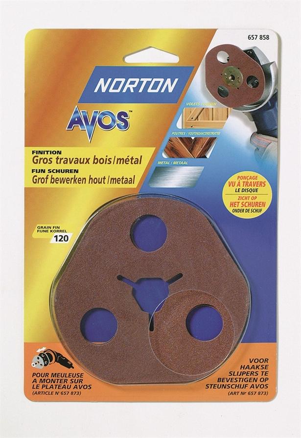 Lot de 3 disques Avos D115 Grain 50 sur meuleuse d''angle