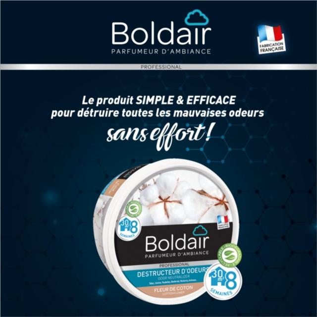 Gel Désodorisant Destructeur Odeurs Fleur de Coton 300gr - BOLDAIR