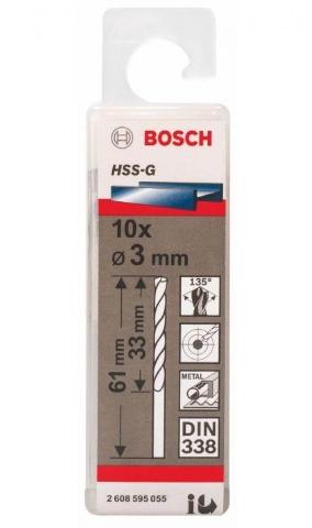 Foret à Métaux Torsade Rectifies HSS-G, Din 338 Ø 3 X 61mm