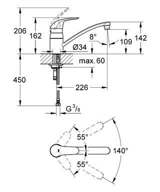mitigeur évier start eco 31341000 - GROHE