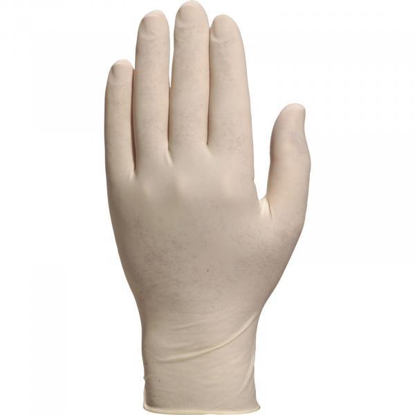  100 GANTS JETABLES LATEX NON POUDRÉ ALIMENTAIRE T.7/8
