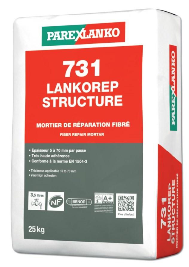 Mortier de réparation fibré 731 Lankorep Structure - sac de 25 kg