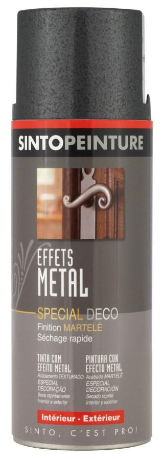 Peinture aérosol effet métal 400ml argent martelé