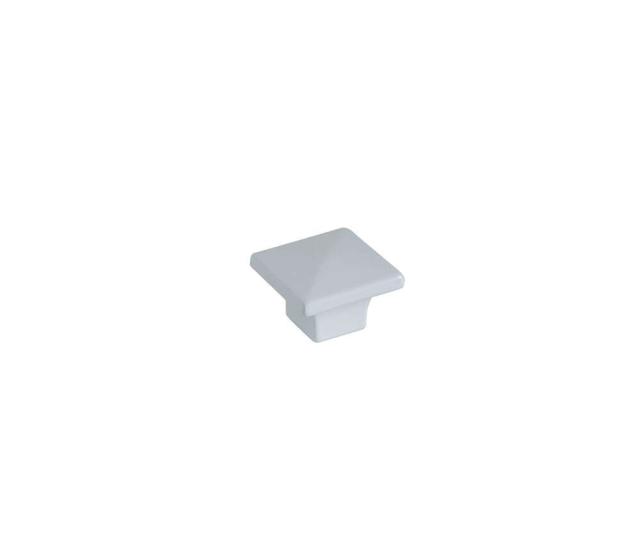 Bouton meuble Contemporain Zamak Blanc 32x32x22mm - B BEAUTY