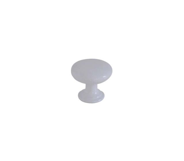 Bouton meuble Contemporain Zamak Blanc Brillant L25mm h22mm - B BEAUTY