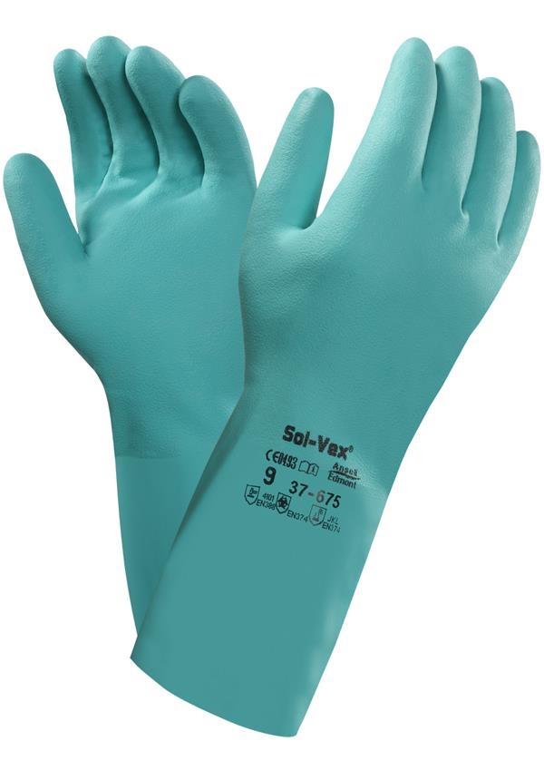 Gants solvex 37-675 t.9 nitrile vert