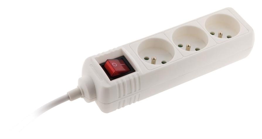 Bloc multiprise 3x16A 2P+T + interrupteur Blanc  - ZENITECH