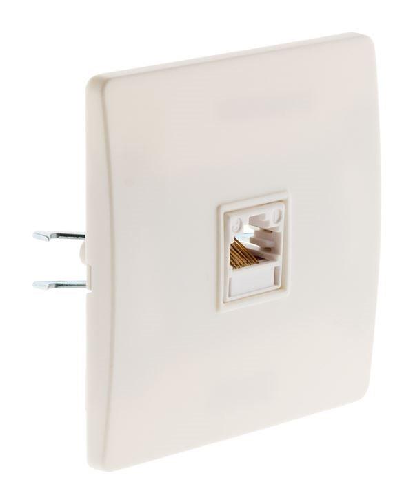 Prise téléphone RJ 45 vis + griffes Blanc - Diwone