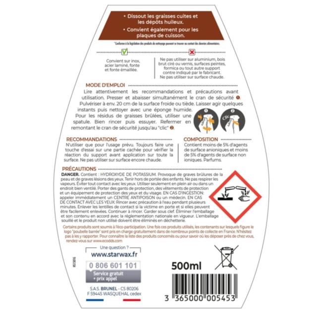 Nettoyant dégraissant pour plancha - STARWAX