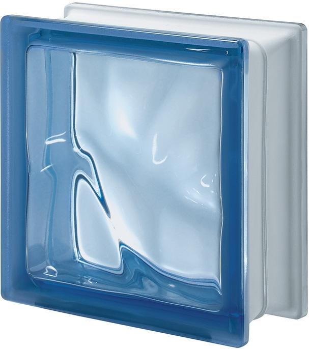 Brique de Verre Bleu Ondulée Q19 Une Face 