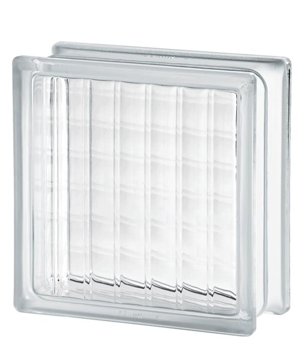 BRIQUE DE VERRE CLEAR CROSS INCOLORE - 19x19x8cm