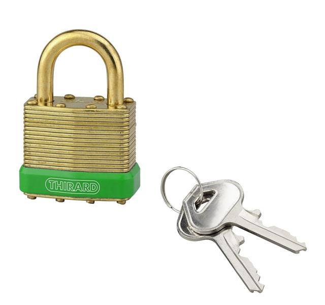 cadenas green adventure amazone 40mm 2 clés laiton nickelé - THIRARD