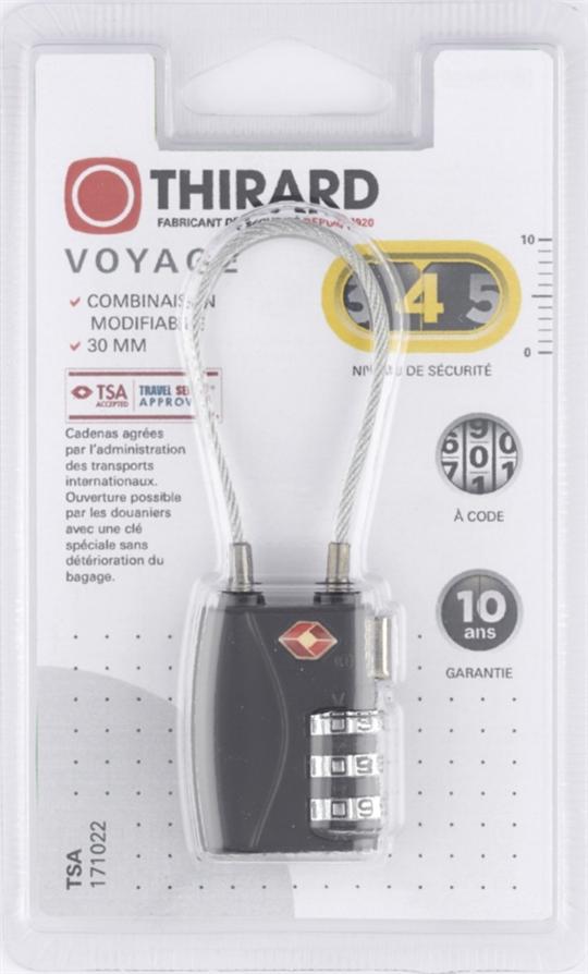 Cadenas TSA à Câble 3 Viroles - THIRARD