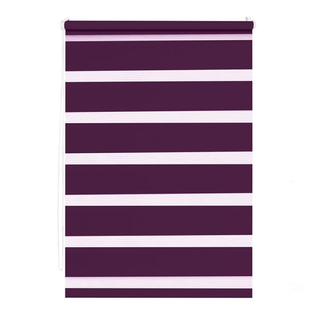 Store Enrouleur Jour Nuit Prune - sans percer ni visser - 112x190 cm