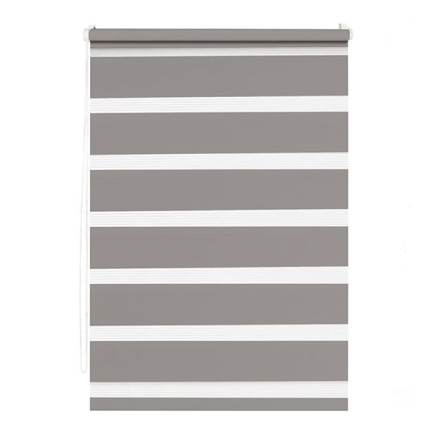 Store Enrouleur Jour Nuit Taupe - sans percer ni visser - 112x190 cm