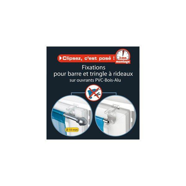 T1: Support Universel pour Tringle à Rideaux