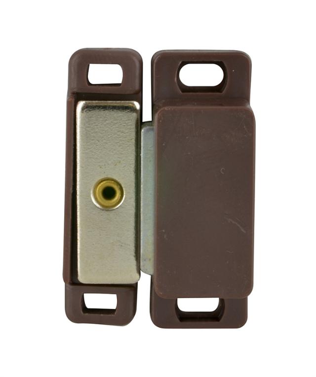 Lot de 2 loqueteaux magnétiques rectangulaires à visser à pattes force 6kg  fermeture pour porte de meuble