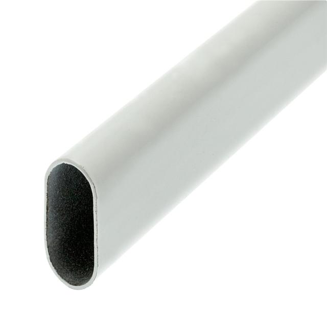 Barre de penderie CIME 30x15mm ovale acier blanc 1M