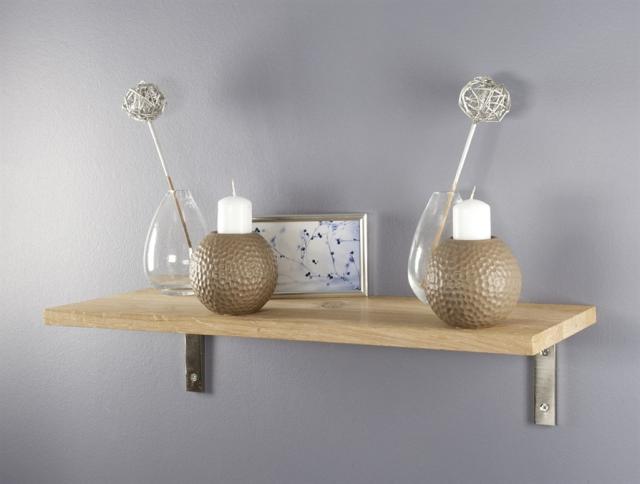 2 équerres SWING décorative acier gris nickelé  120 x 150mm