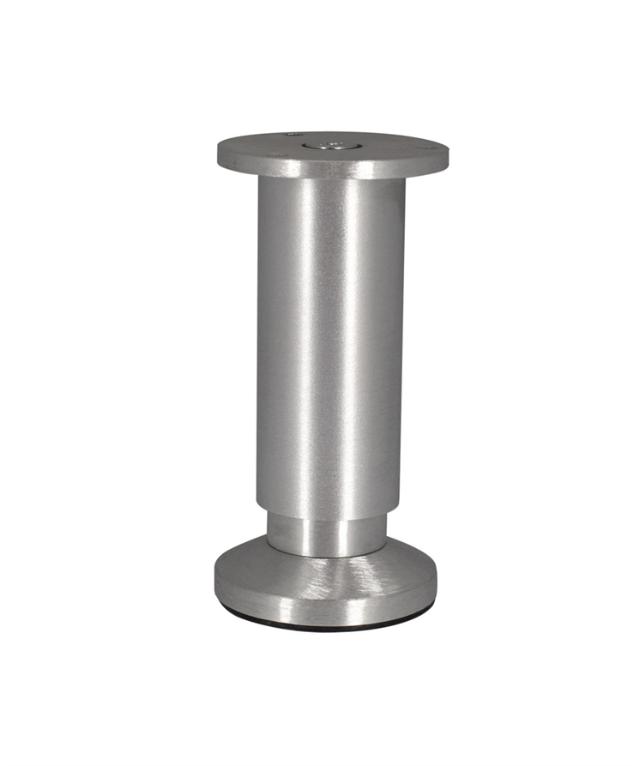 Pied aluminium pour meuble ou caisson. Ø38mm H120 mm Aluminium brossé mat - CIME