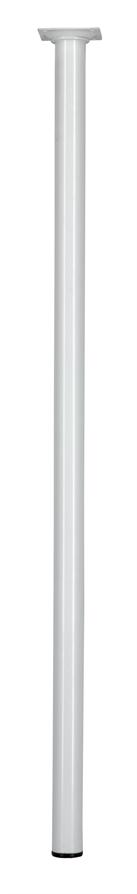 Pied rond D30mm Acier blanc. H.800mm