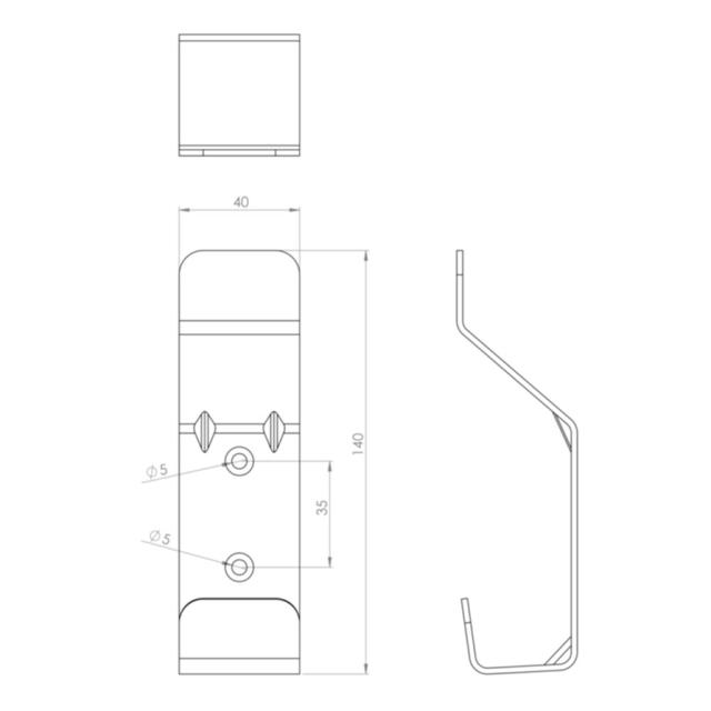 Patère basique acier blanc 1 tête 140x40 mm - CIME