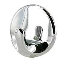 Crochet adhésif rond d35 plastique chrome x2