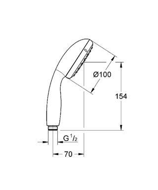 douchette à main 1 jet  vitalio start 100 27940000 - GROHE