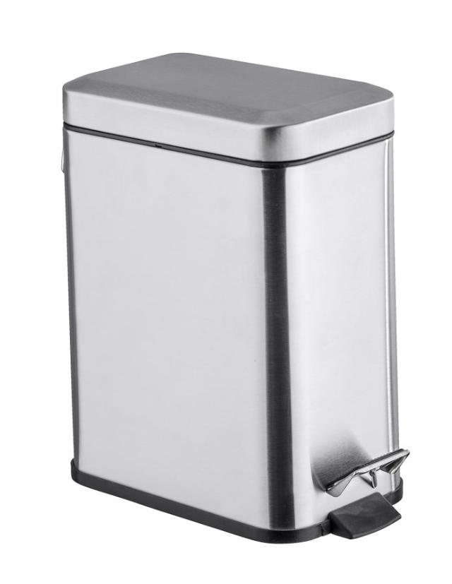 Poubelle à pédale inox square 5 l