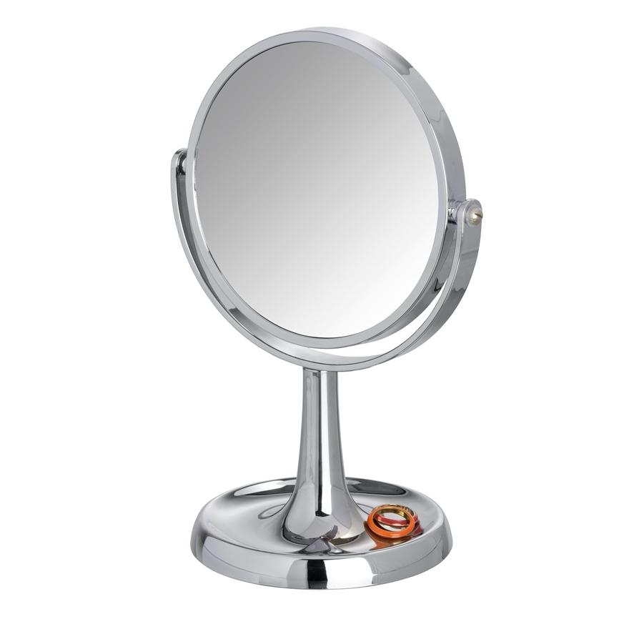 Miroir grossissant sur pied Rosolina chromé Ø16cm