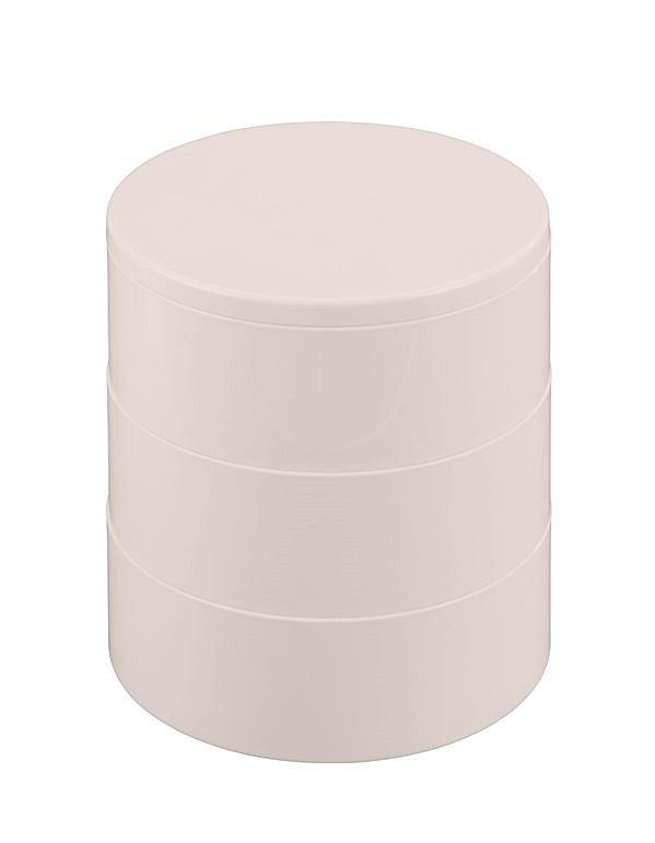 Tour cosmétique 3 compartiments /miroir rose