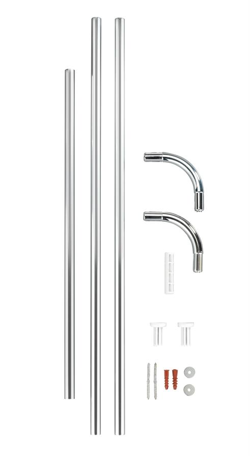 Barre d''angle 20 mm universelle chromée