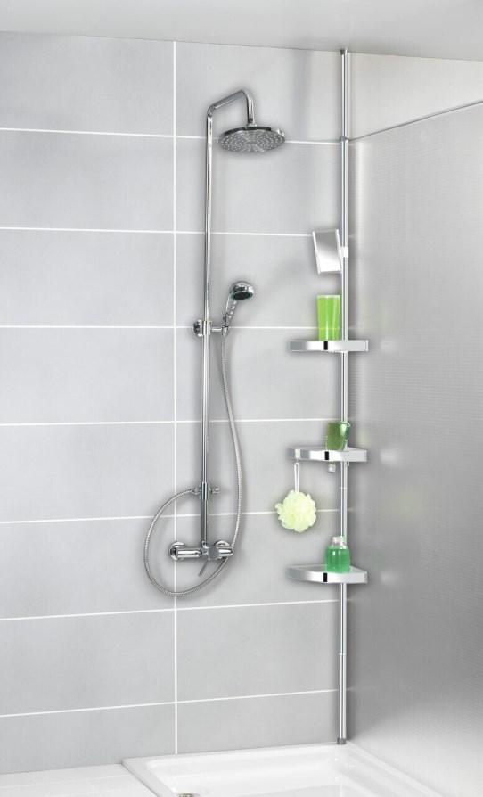 Étagère d'angle de Douche Télescopique Premium - 3 Tablettes