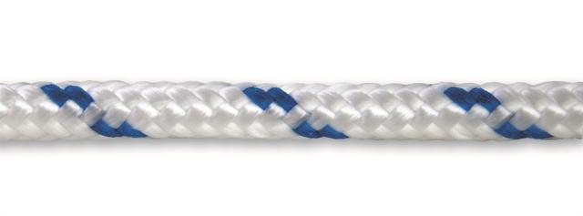 Drisse tressée polypropylène blanc/bleu Ø 8mm résistance 350kg CHAPUIS