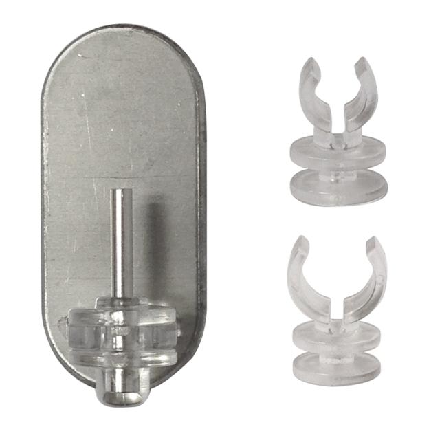 2 pitons plastique Neofix+ adhésifs pour tringle de vitrage 