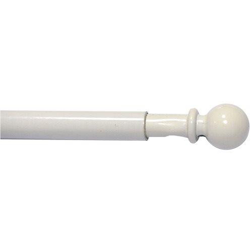 1 tringle de vitrage métal boule Ø7 extensible de 40 à 65cm blanc brillant MOBOIS 