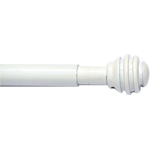 1 tringle de vitrage métal boule striée Ø10 extensible de 40 à 65cm blanc brillant MOBOIS 