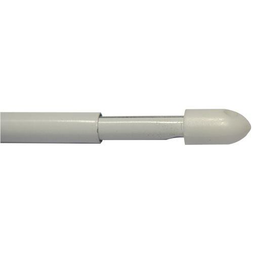 2 tringles de vitrage métal rondes extensibles de 30 à 50cm + 4 pitons plastique blanc MOBOIS