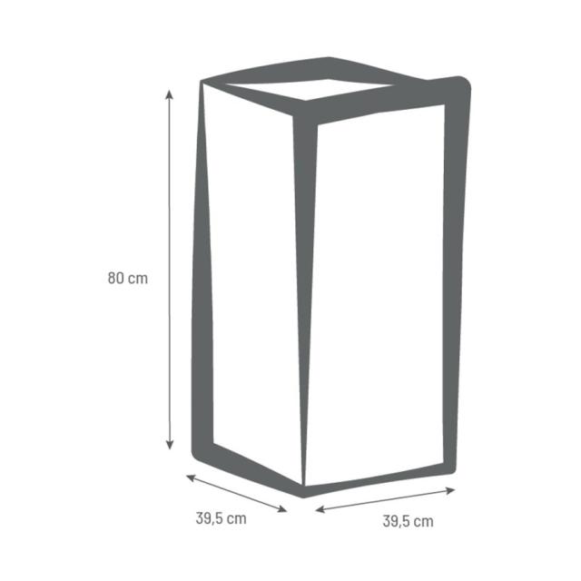 Pot Carré Graphite Gris Anthracite  EDA - Dim. 39,5x39,5x80 Cm 