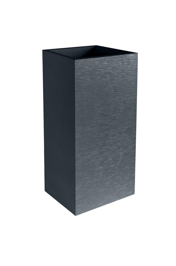Pot Carré Graphite Gris Anthracite  EDA - Dim. 39,5x39,5x80 Cm 