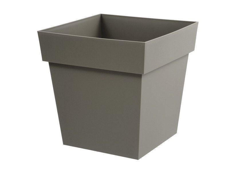 Pot Carré Toscane EDA Dim. 39 X 39 X 39 Cm Réserve D''Eau Coloris Taupe 38 EDA