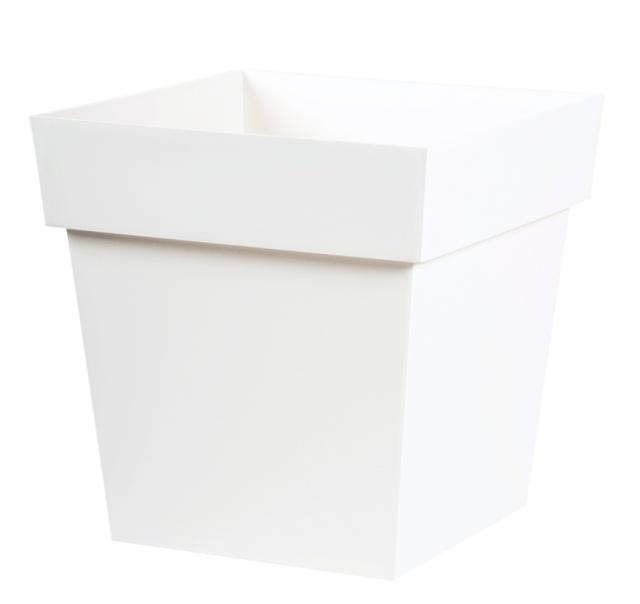 Pot De Fleur Carré Toscane EDA Dim. 39 X 39 X 39 Cm Certifié Origine France Garantie Coloris Blanc 38 EDA