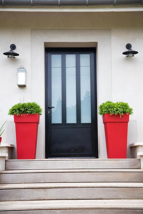 pot toscane xxl carré rouge rubis
