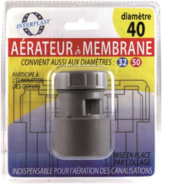 aérateur à membrane pvc ø 32 40 50 ss blister - INTERPLAST