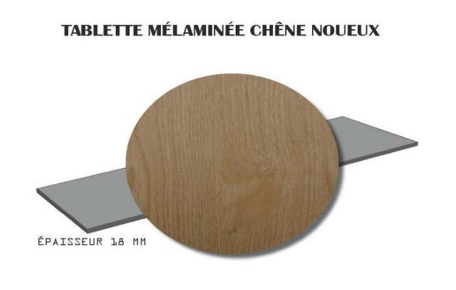Tablette mélaminée pré-percée chêne noueux250x50 cm - SUP BOIS