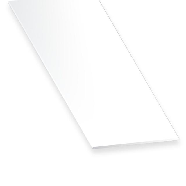 Plat alu laque blanc 50x3mm en 2,50