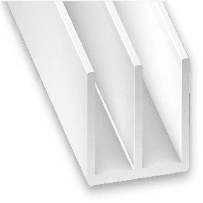 Double U PVC 12x13x12x1mm 2m Blanc 