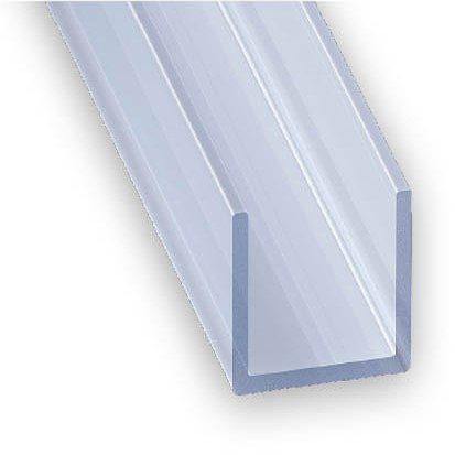 U PVC 10x18x10x1mm 2m Transparent - CQFD