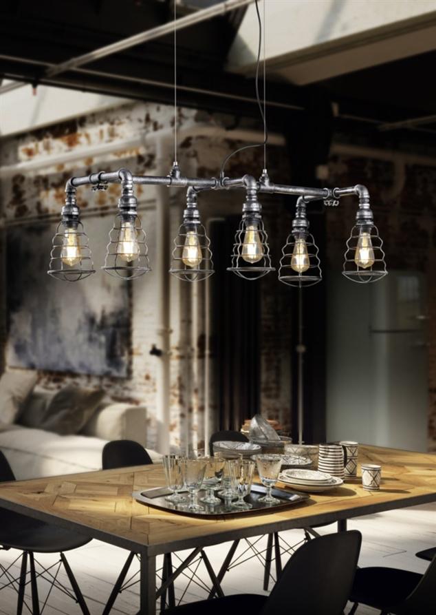 Suspension Gotham Argent Antique H.150cm - TRIO