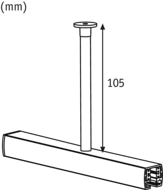 Luminaire sur rail Urail Support Tubes Light&Easy 105mm Chromé Mat 